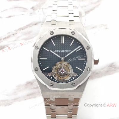 Replica Audemars Piguet Royal Oak Tourbillon Watch Stainless Steel Blue Dial